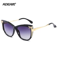KDEAM, алмазные декоративные солнцезащитные очки "кошачий глаз" для женщин, защита UVA/UVB, винтажные женские очки KD102
