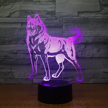 

Doberman 3D lamp creative 7-color LED visual light USB touch night light 1453