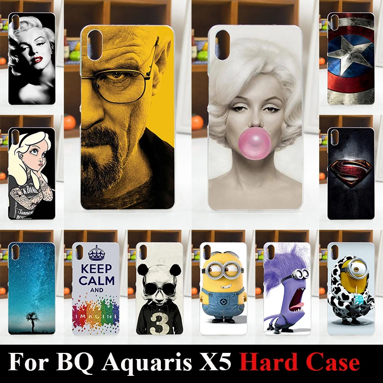 For BQ Aquaris X5 Case Hard Plastic Mobile Phone Cover Case DIY Color Paitn Cellphone font