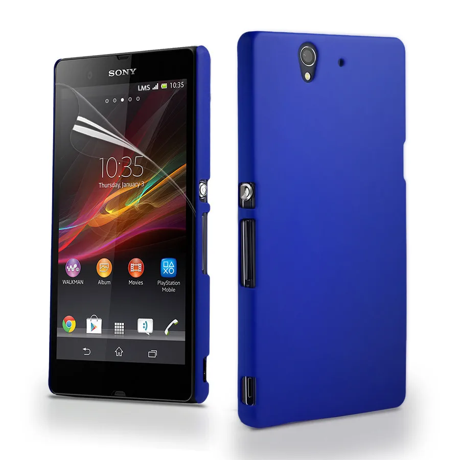 Матовый Жесткий чехол для sony Xperia Z Z1 Z2 Z3 Z5 Compact M2 M4 M5 E5 XP XA X Performance C5 C4 E3 горячий Гладкий прорезиненный чехол s - Цвет: blue