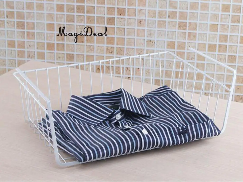 MagiDeal Household Storage Under Shelf Rack Organizer Basket for Table Cupboard Black Storage Basket for Bathroom Triangular