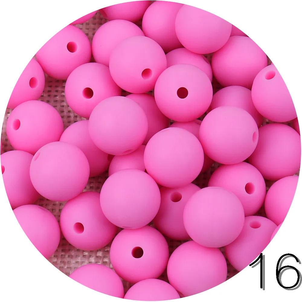100 шт Силиконовые Детские Прорезыватели для зубов 12 мм сенсорные аксессуары для кормления DIY ожерелье соска Детские Прорезыватели - Цвет: 16