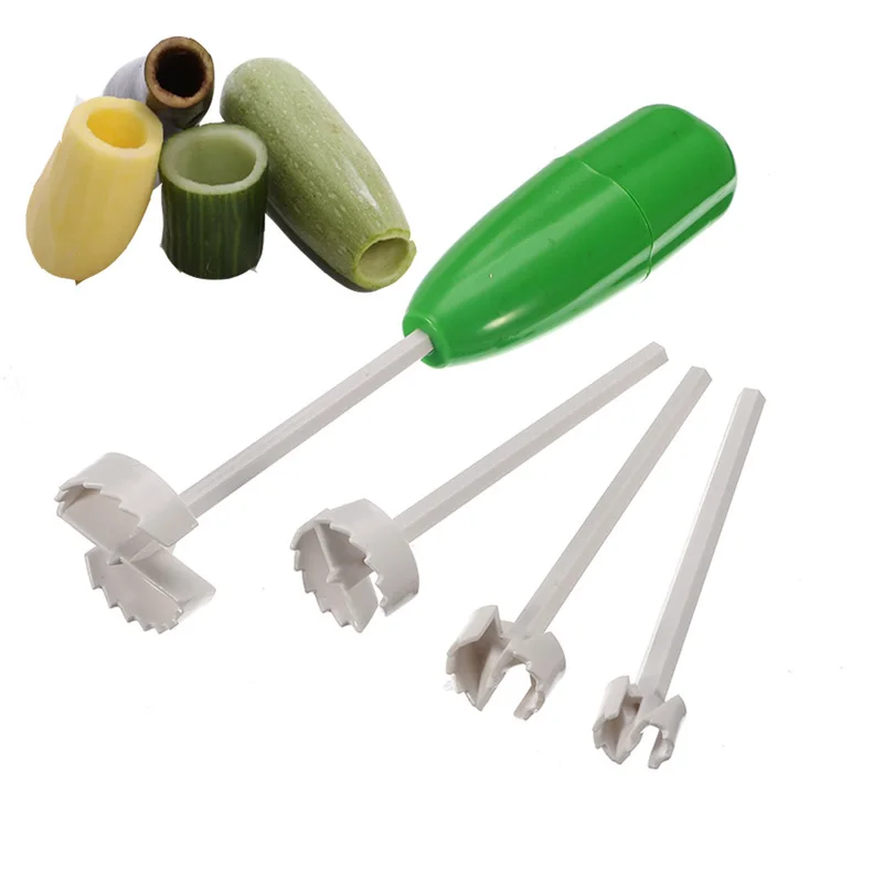 

Vegetable Spiral Cutter 4pcs/set Different Size Spiralizer Meat Filling Tool Plastic Tomato Eggplant Cutter Kitchen Tool