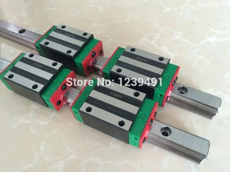 

2pcs HIWIN linear guide HGR25 - 1700mm with 4pcs linear carriage HGH25CA CNC parts