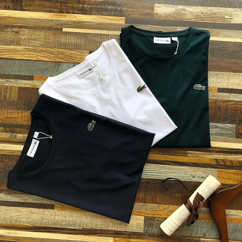 2019 spring and summer new men's running T-shirt European and American style shirt collar short-sleeved shirt