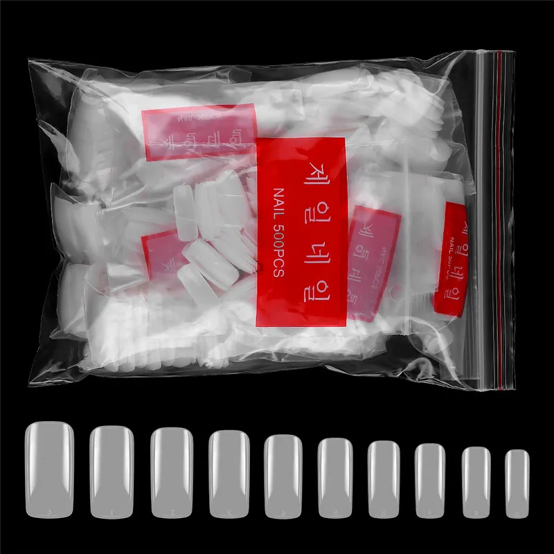 Half-Stick Piece 500 Piece Bagged Fake Nail Piece Natural Transparent Nail Extension Patch Nail Art Piece