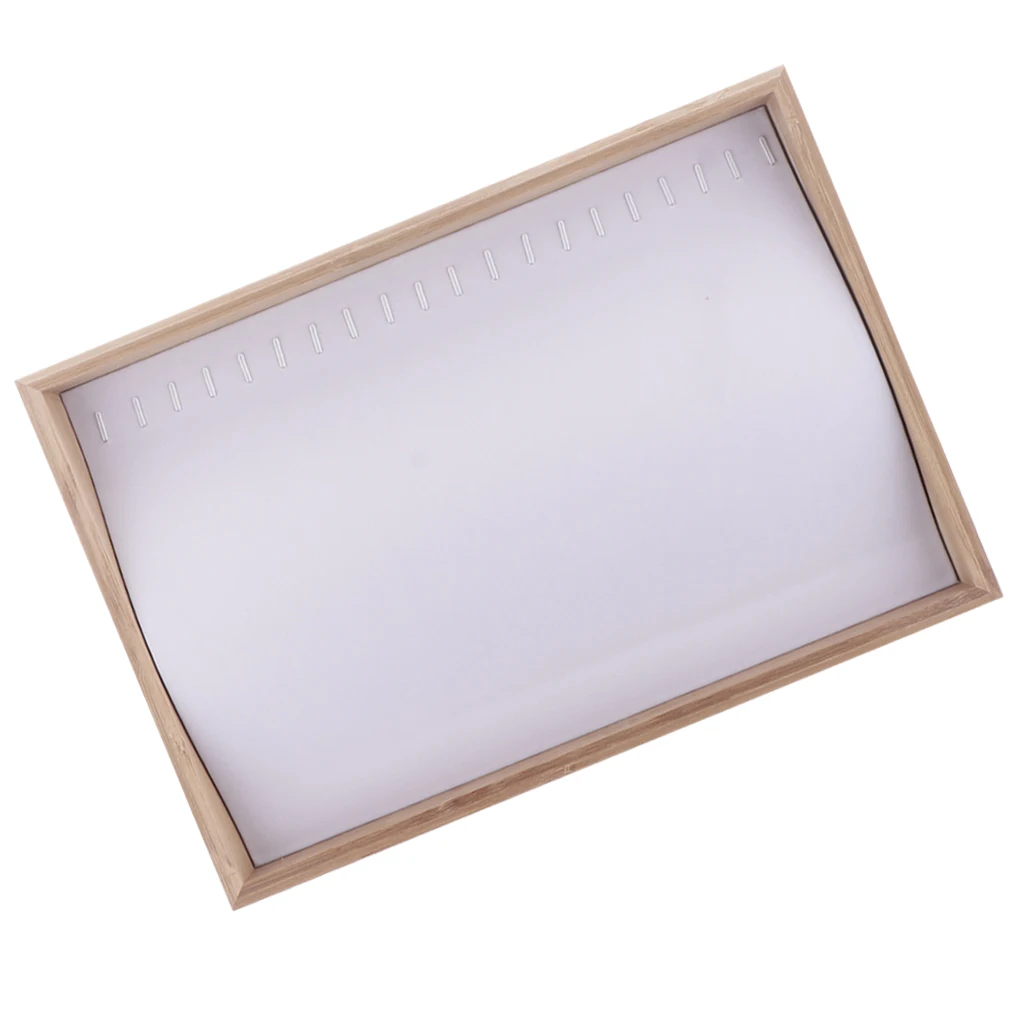 MagiDeal White PU Leather Interior Showcase Display Box Jewelry Storage Multi-purpose 35x24x3cm