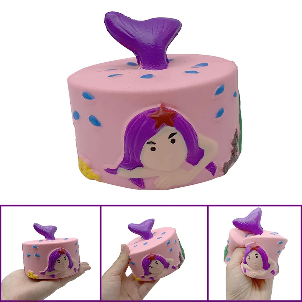 

Lovely and Cute Exquisite Squishies Mermaid Cake Scented Slow Rising Stress Reliever Toy Decoration 4.27