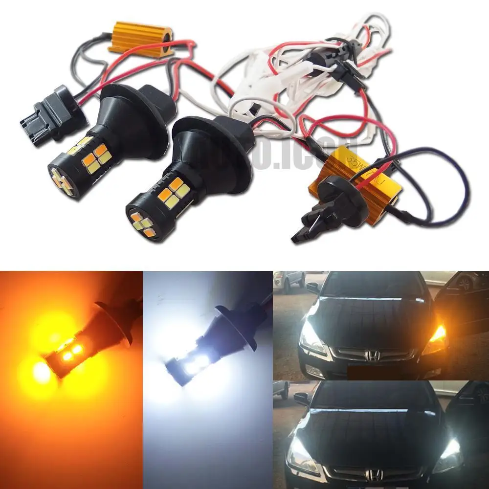 2 шт. 3156 двухцветные светодиодсветодиодный поворотники с функцией DRL|turn signal