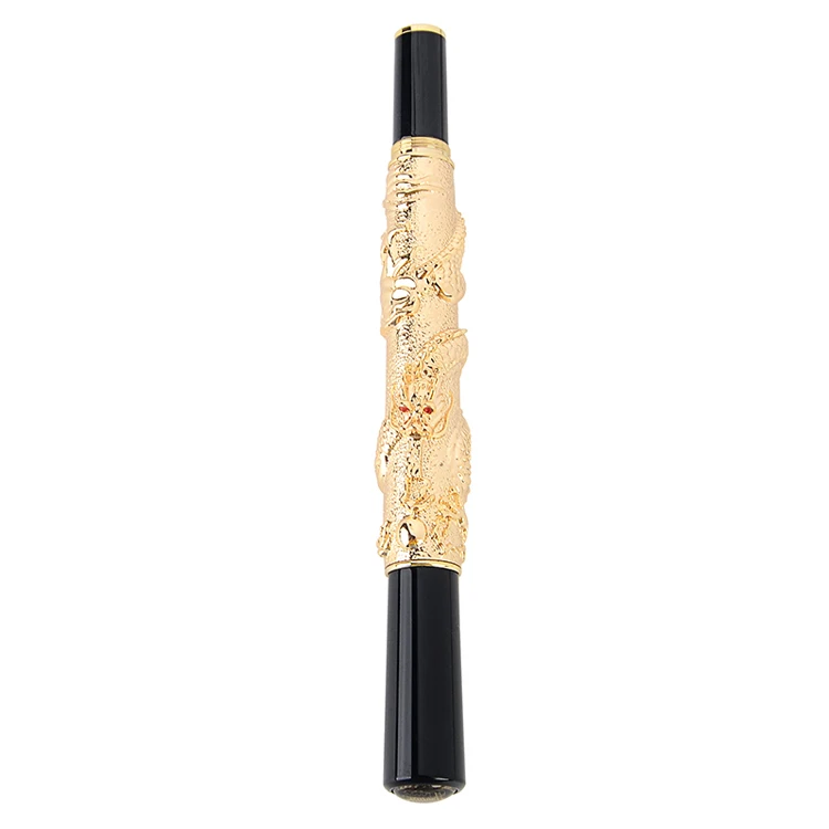 Presente do Negócio Dragão de Ouro Canetas de Tinta de Metal Artigos de Papelaria Jinhao Nobre Marca Belas Fountain Pen 0.5mm Escola Escritório Escrita Ouro Nib Mod. 195281 3 Material escolar e de escritório