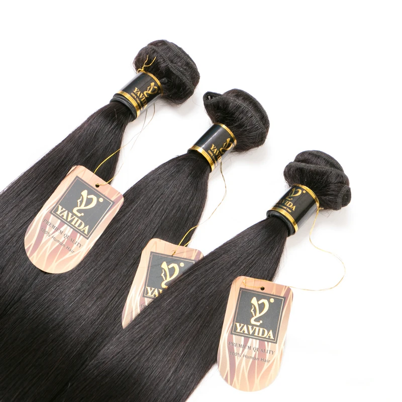 Yavida Hair Brazilian Straight Hair Bundles Natural Color 100% Human Hair Weave Bundles 8-30inch Non-Remy Hair Extension 3 Piece