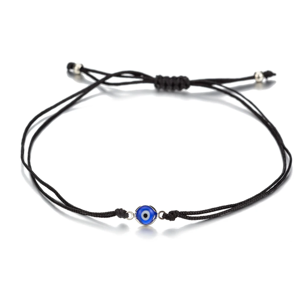 

Black String Turkish Evil Eye Charm Bracelets for Protection Luck Kabbalah Adjustable Hand-woven Red Cord Thread Amulet Baby