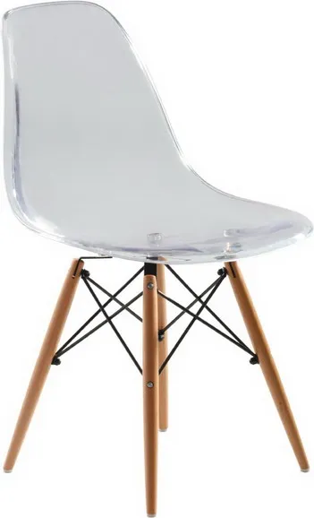 Современный дизайн, прозрачный акриловый Поликарбонат, современный обеденный боковой прозрачный хрустальный стул, пластиковый и деревянный классический стул, 4 шт