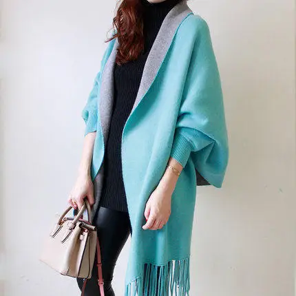 Женский трикотажный кардиган с рукавами фонариками и кисточками|female cardigan|cardigan