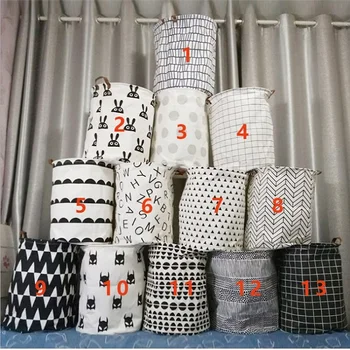 

50pcs Canvas Round Clothing Storage Baskets Kids Room Toys Storage Bucket Clothing Organizer Laundry Bins wen6013