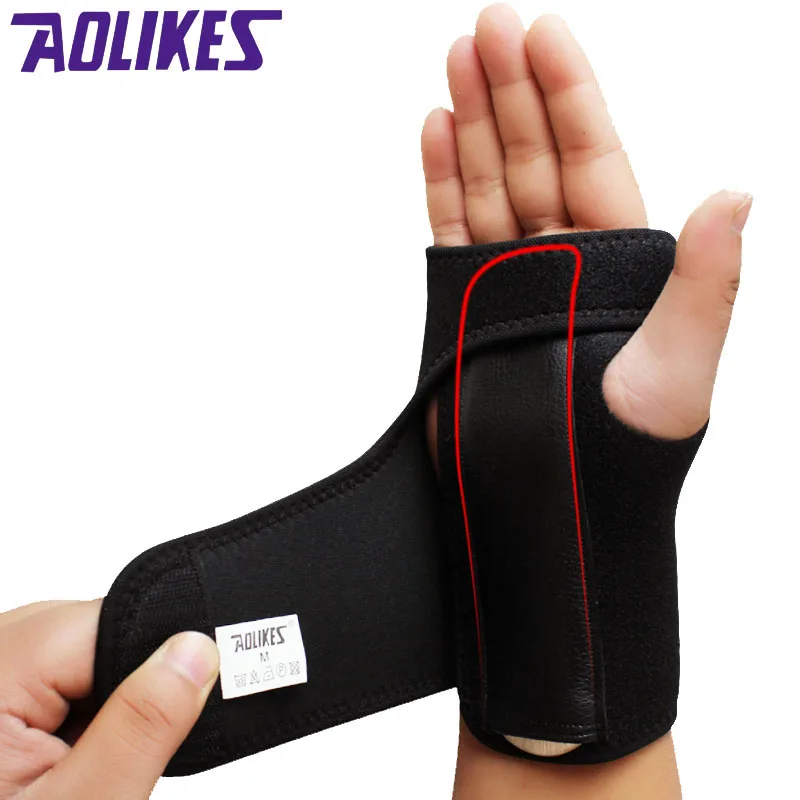 AOLIKES 1 шт. регулируемый браслет стальная повязка на запястье поддержка запястья шина переломы карпальный туннель Спорт карпальный туннельный синдром