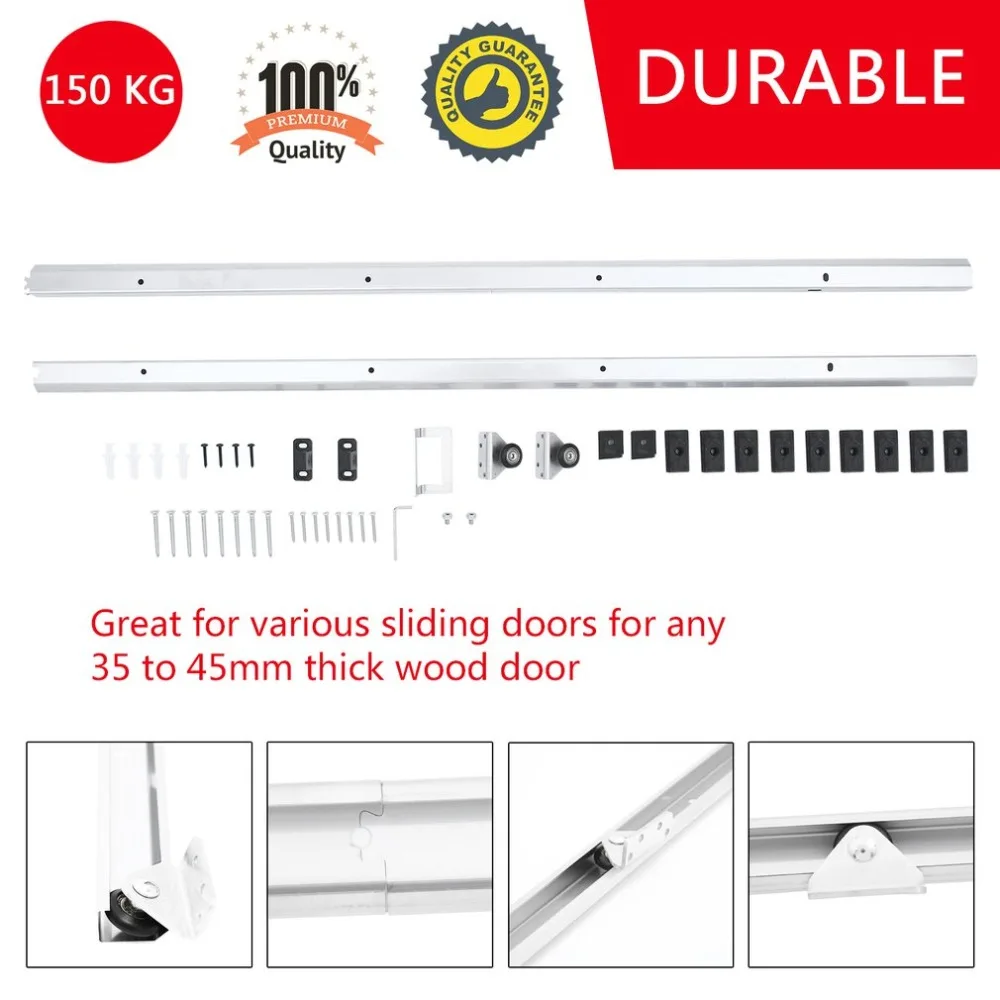 

6.6FT Sliding Door Kit Sliding Barn Door Hardware Kit Wardrobe Sliding Track System For Single Doors Track Rail Set
