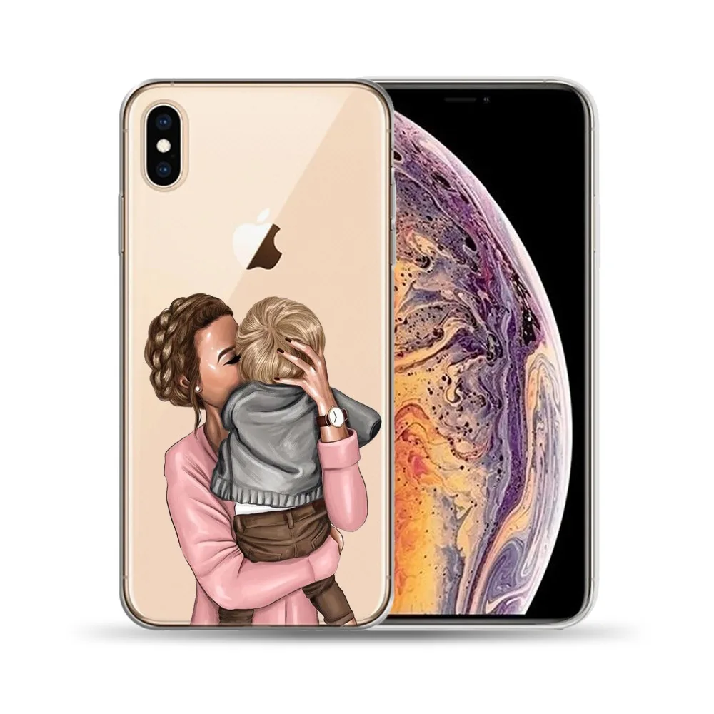 Funda de TPU suave de la Reina de la madre del pelo marrón negro para el iPhone 8 7 6 6 S Plus 5 5S SE bebé para Capa iPhone X XS X Max XR Funda de TPU suave de la Reina de la madre del pelo marrón negro para el iPhone 8 7 6 6 S Plus 5 5S SE bebé para Capa iPhone X XS X Max XR