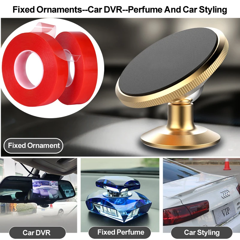 Car Styling Red Transparent Silicone Double Sided Tape Sticker High Strength No Traces Adhesive Sticker For Car And Living Goods (6)