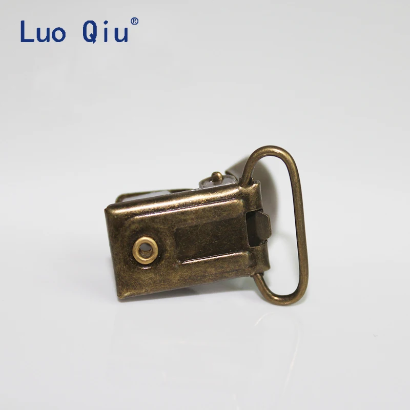 Luo Qiu 300 pcs/lot U shape 35*20mm Bronze Suspender Clips for Trousers Garment Clip practical Webbing clip pacifier clip metal