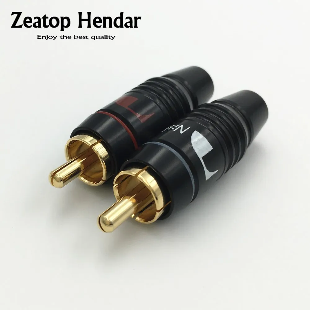 10pcs Gold plated brass RCA plug Audio connector soldering