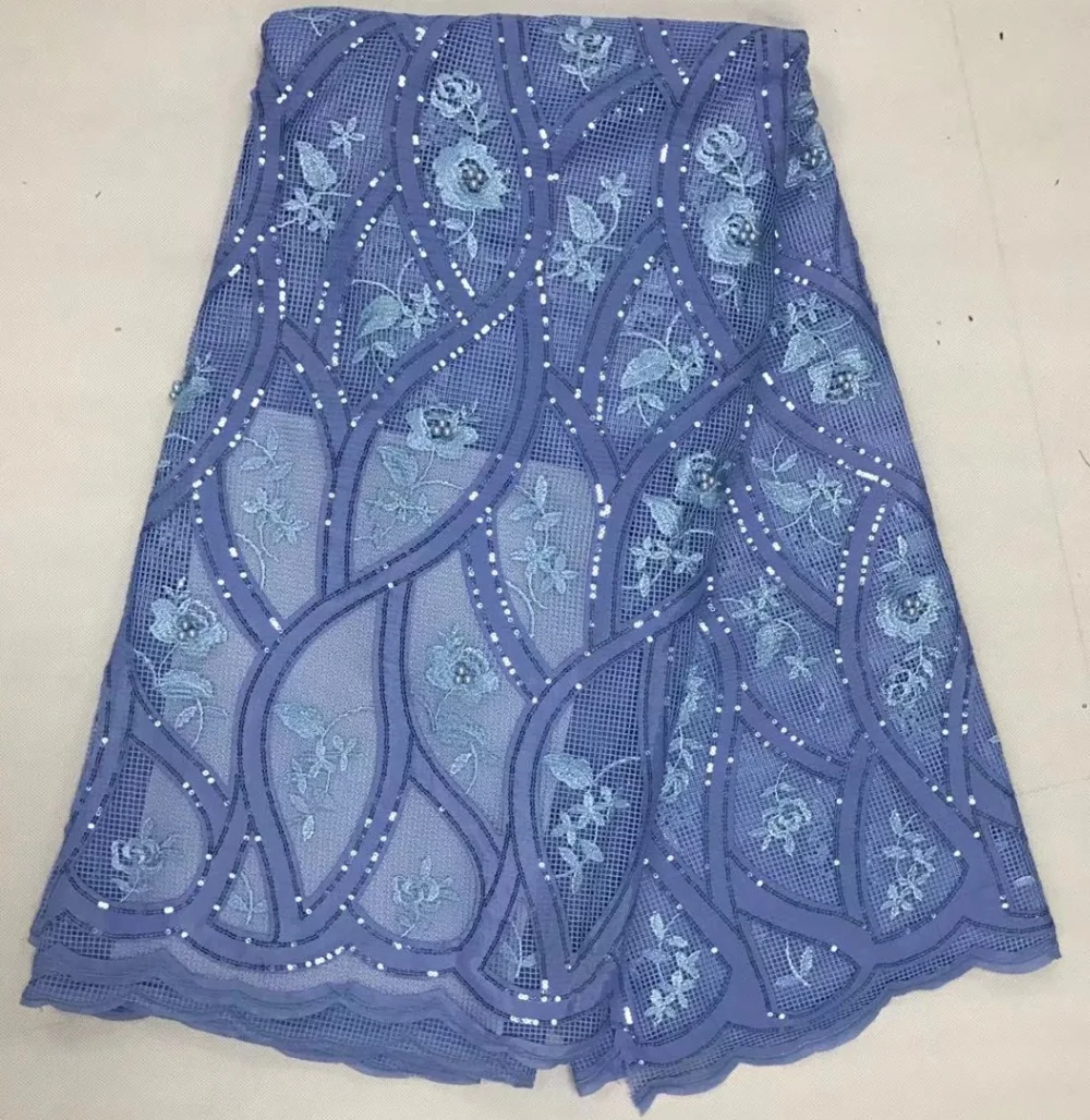 

african chiffon lace fabric 2019 high quality lace french mesh fabric beaded sequins nigerian lace fabrics for dress