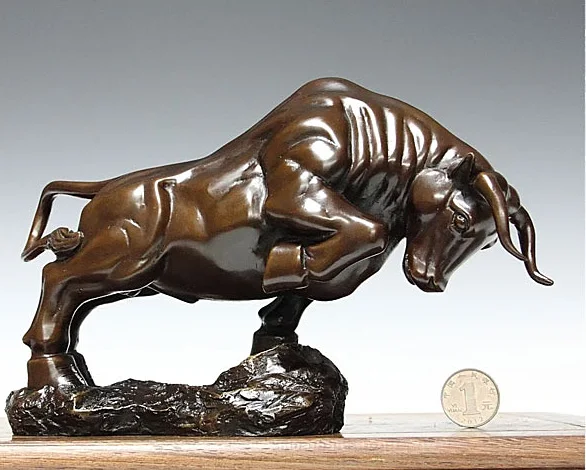 

successful -large -TOP collection Home office Decor stock-market COW Bronze statue Decoration- best Business birthday gifts