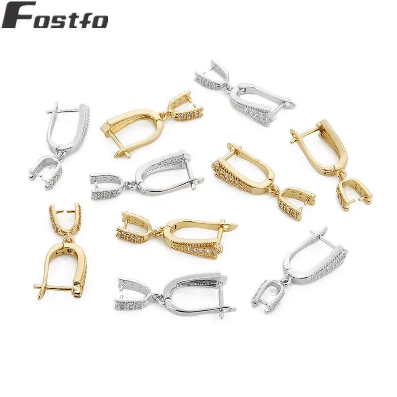 

Fostfo 2pcs/lot Handmade Jewerly Making Supplies Gold Silver Earring Hooks Accessories For Women Fashion Dangle Earrings Finding