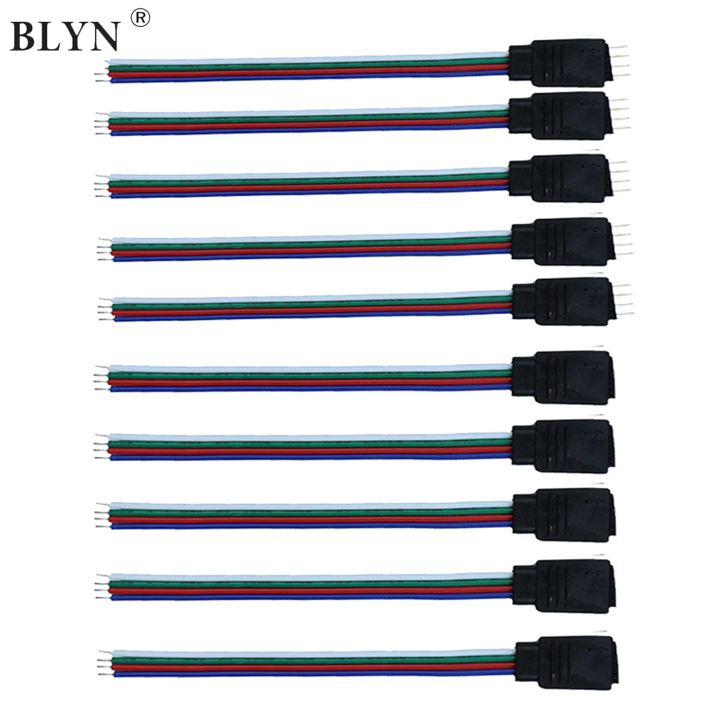 

BLYN 5 Pairs 10pcs RGB RGBW LED Strip Connector 4 pin 5 pin Male Female Terminal Welding Cable Connector For 5050 3528 LED Tape
