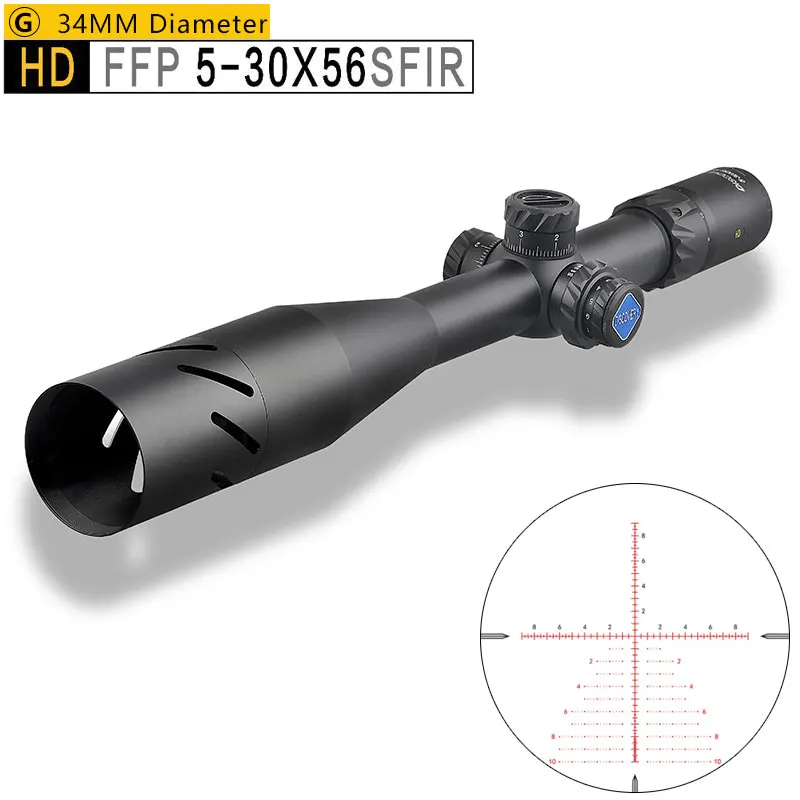 Тактические прицелы DISCOVERY HD 5 30X56SFIR FFP с первым фокальным самолетом трубчатый