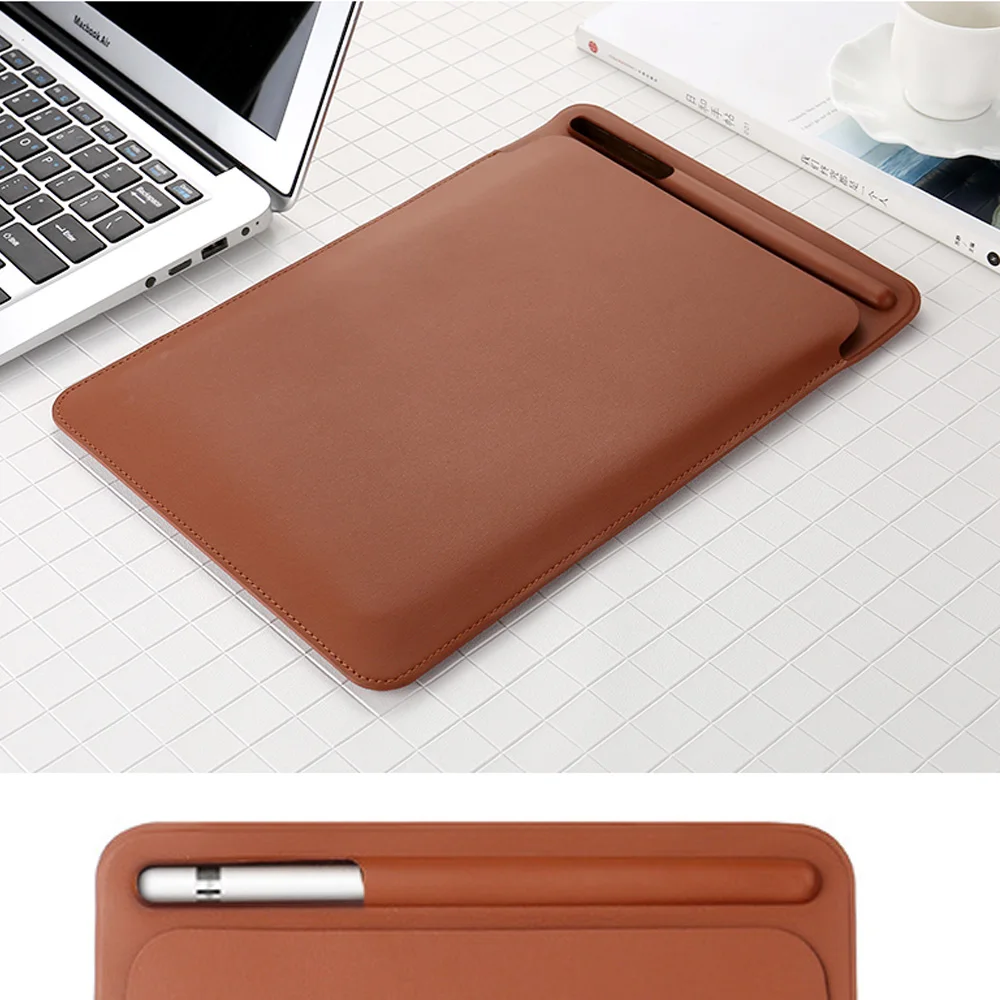 Premium Pu Imitation Leather Sleeve Case For Ipad Pro 12.9 2017 Pouch Bag  Cover With Pencil Slot For Ipad Pro 12.9 - Tablets  E-books Case -  AliExpress
