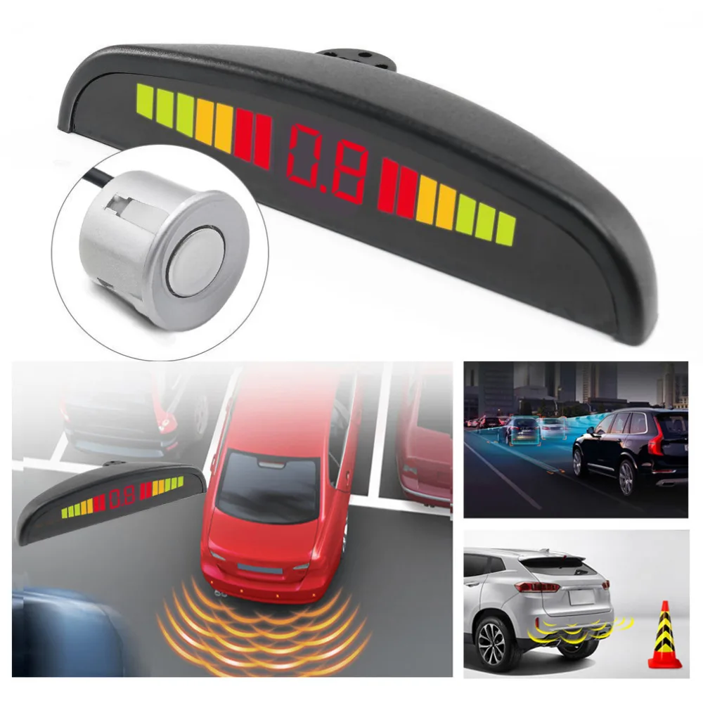 

New Car Parking Sensor 4 Sensors Car Reversing Radar Detector LED Digital Parking Assist Alarm System 22mm For All Cars