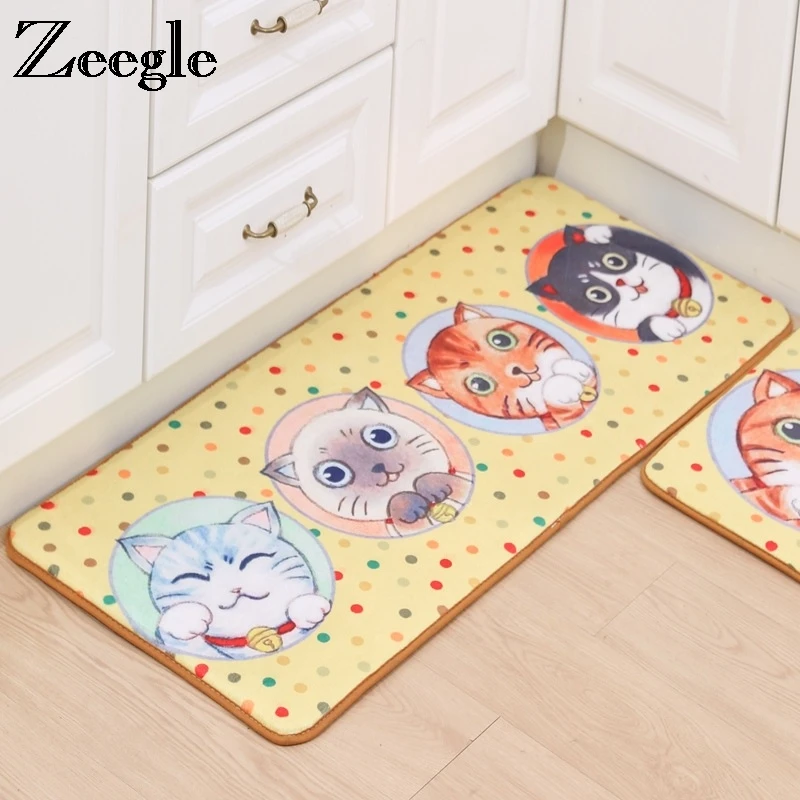Забавные коврики Zeegle для прихожей противоскользящие кухонные кофейного столика