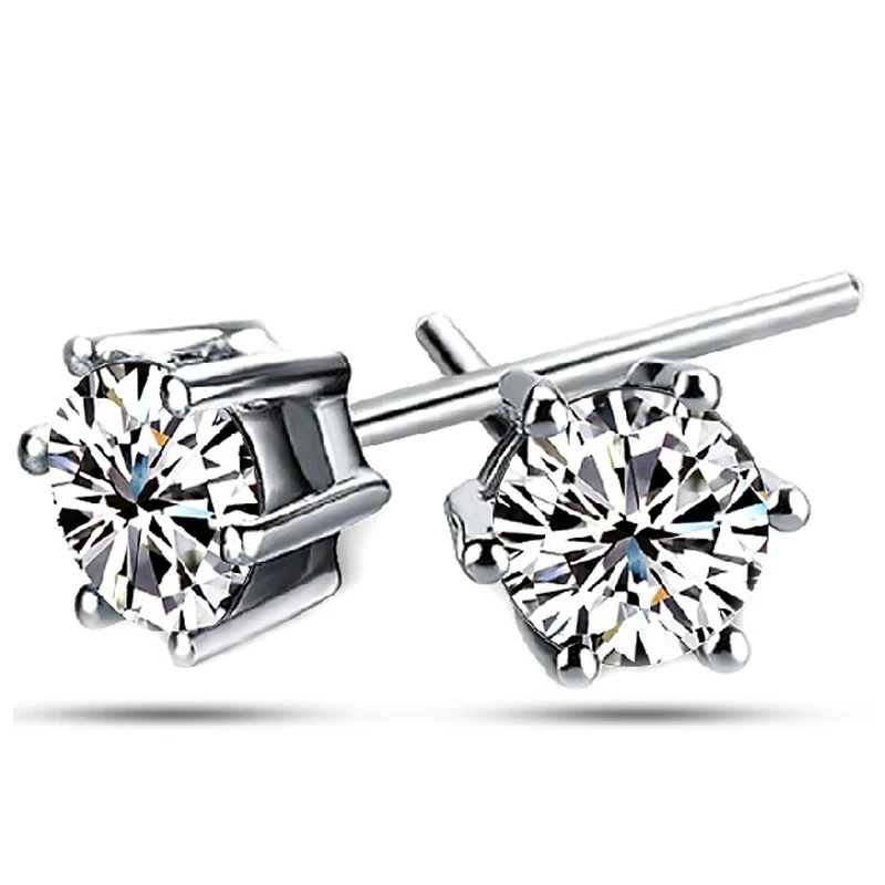

Real 925 Sterling Silver Cubic Zirconia Earrings Stud Earrings for Women Girls sterling-silver-jewelry