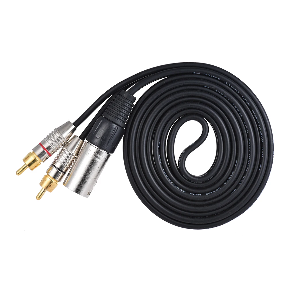 Ammoon 1 XLR штекер 2 RCA штекер стерео аудио кабель Y Splitter Провода шнур(1.5 м /4.9ft) для микрофона