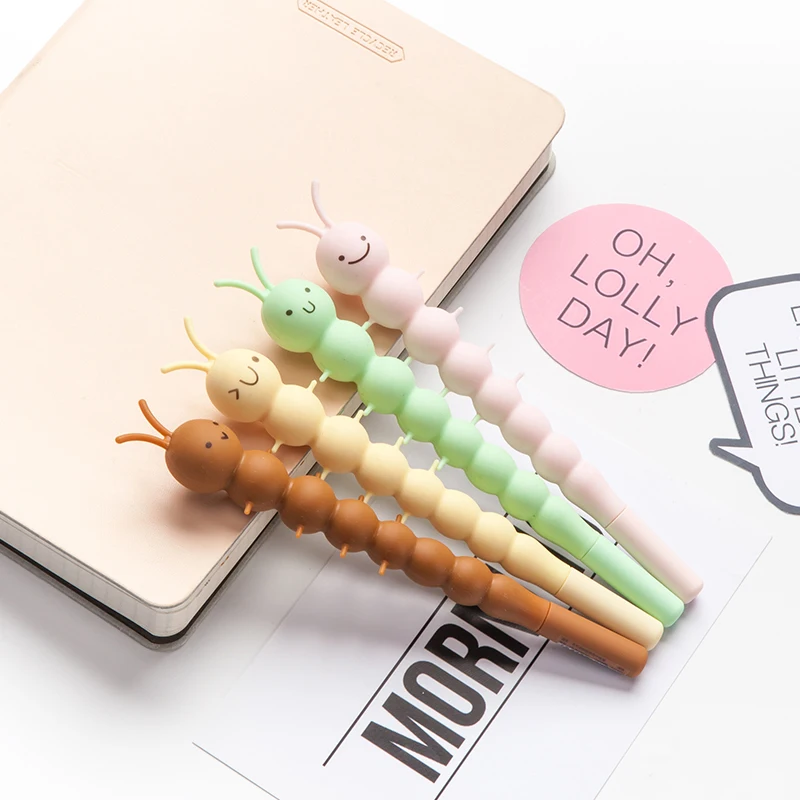 

20 pcs/Lot Cute caterpillar gel pen Cartoon insect pens for writing 0.5mm roller ballpen Stationery Office School supplies F740
