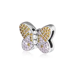 2019 Весна рефлексионы бабочка клип бусины для женщин DIY ювелирных изделий Цветные кристаллы серебро Reflexions браслеты