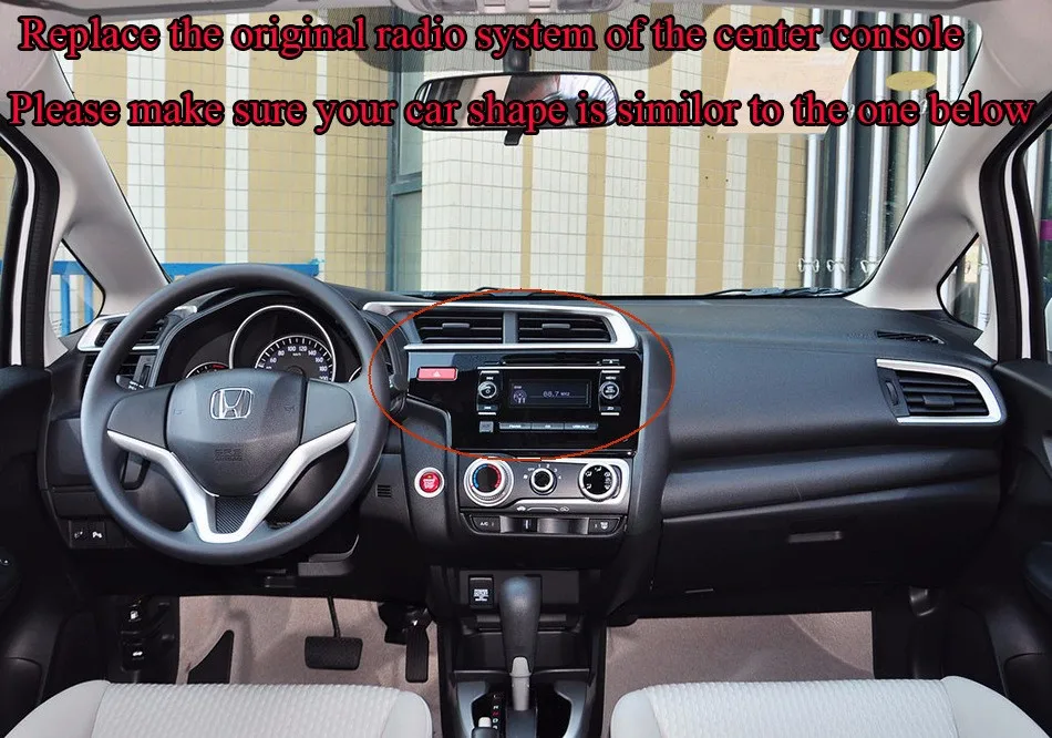 Top 10.1"  big screen android car pc gps navigation for Honda fit 2014 with Quad core 1.6GHz CPU 1024x600 HD digital screen 1