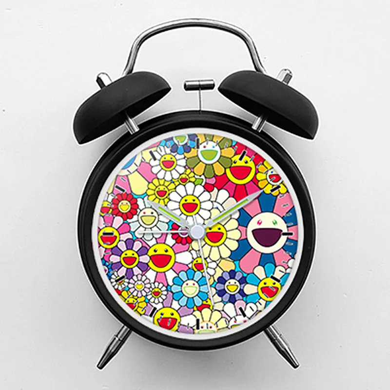 

Takashi Murakami Cartoon Sunflower Alarm Clock OriginalFake Desk Ornaments Bedroom Home Decor Student Model Gift M773