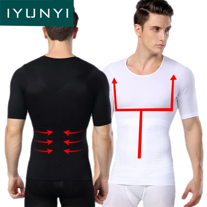 

IYUNYI Gynecomastia Chest Shaper Men's Slimming Body Shaper Sexy Mens Corset Fitness Shirt Waist And Abdomen Men Underwear