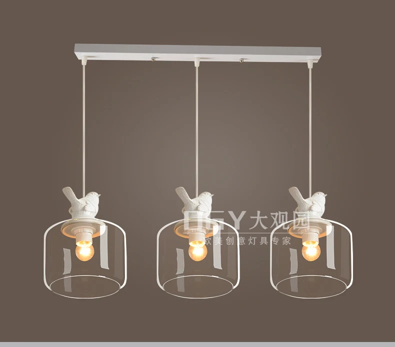 

Creative European resin Bird chandelier led lamps Three light led Chandelier E27 led light art glass led lustre chandeliers