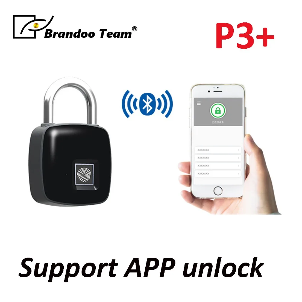 

Smart Keyless BT Fingerprint Lock Fingerprint Recognition Phone Unlock APP Management USB Rechargeable Anti-Theft Lock for Bags