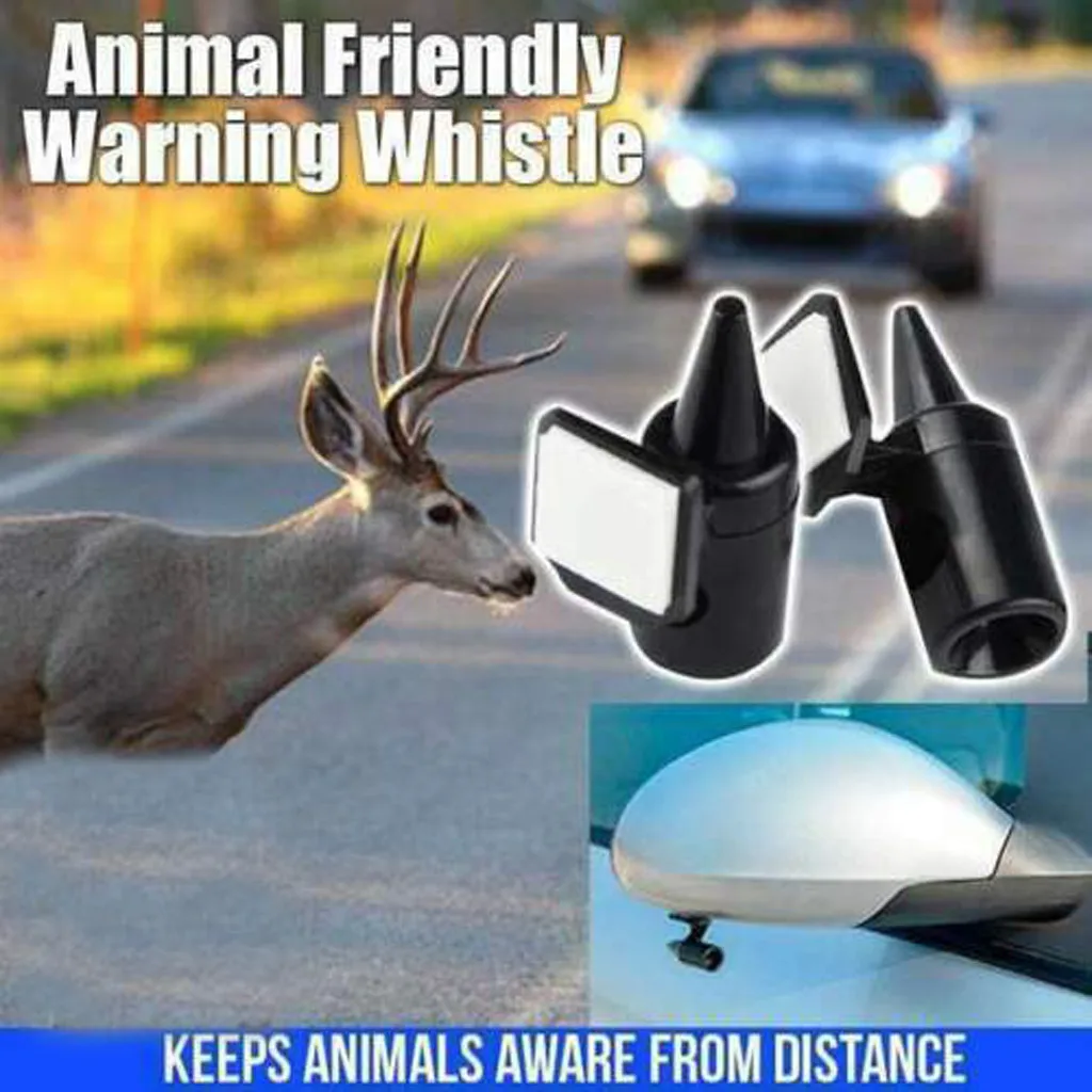 

2pcs Deer Whistle Device Bell Automotive Black Animal / Deer Warning Whistles Universal Auto Safety Alert Device RS-TUR009 CB