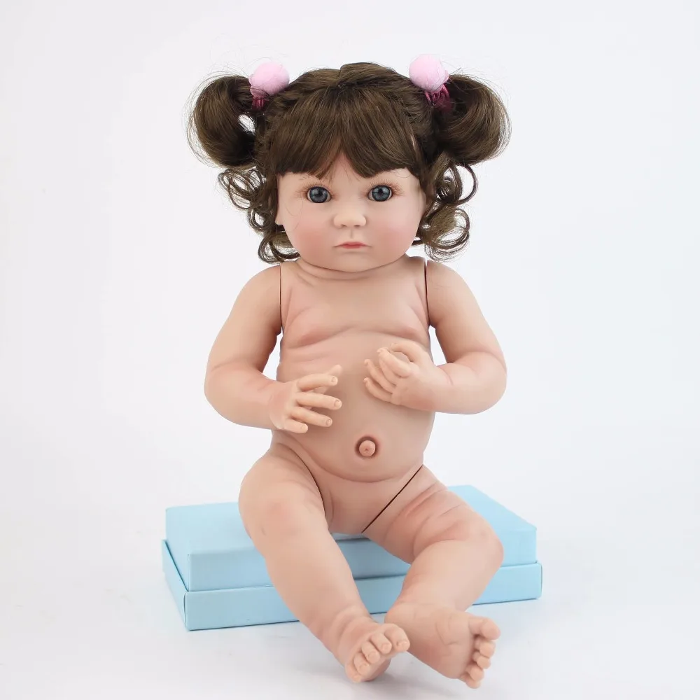 40cm Full Silicone Reborn Baby Doll Toy For Girls Vinyl Handmade Princess Mini Babies Doll Child Bathe Toy Collectible Art