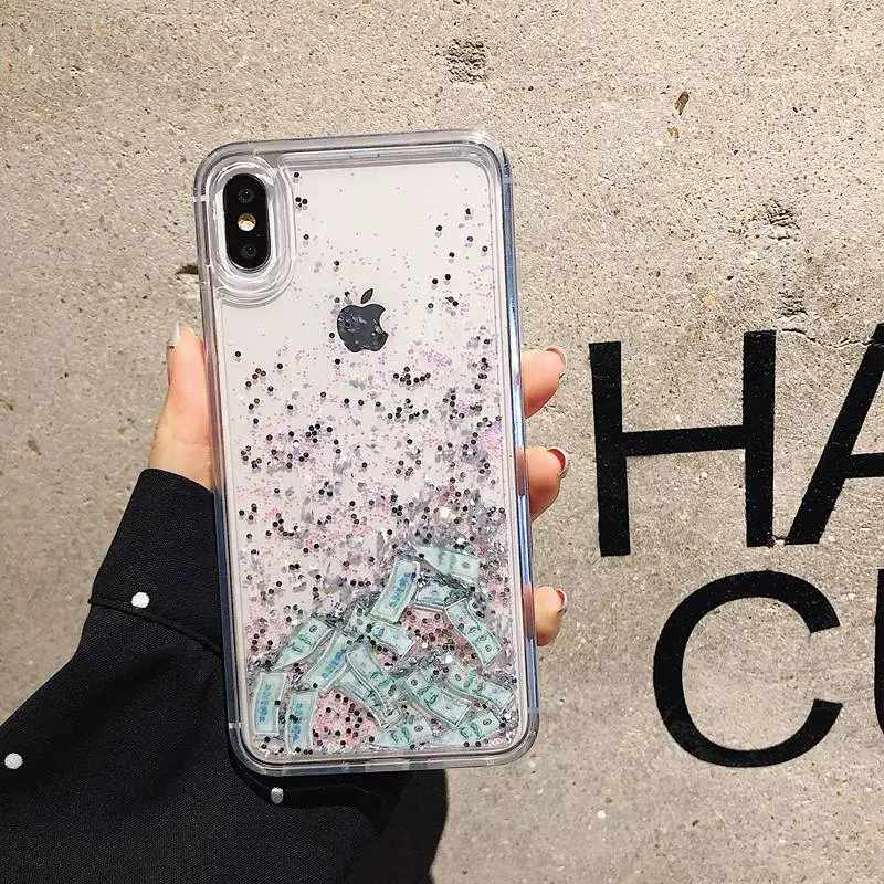 Жидкий Блестящий песок для iPhone X XR XS Max Case 360 противоударный чехол 6 7 8 Plus |