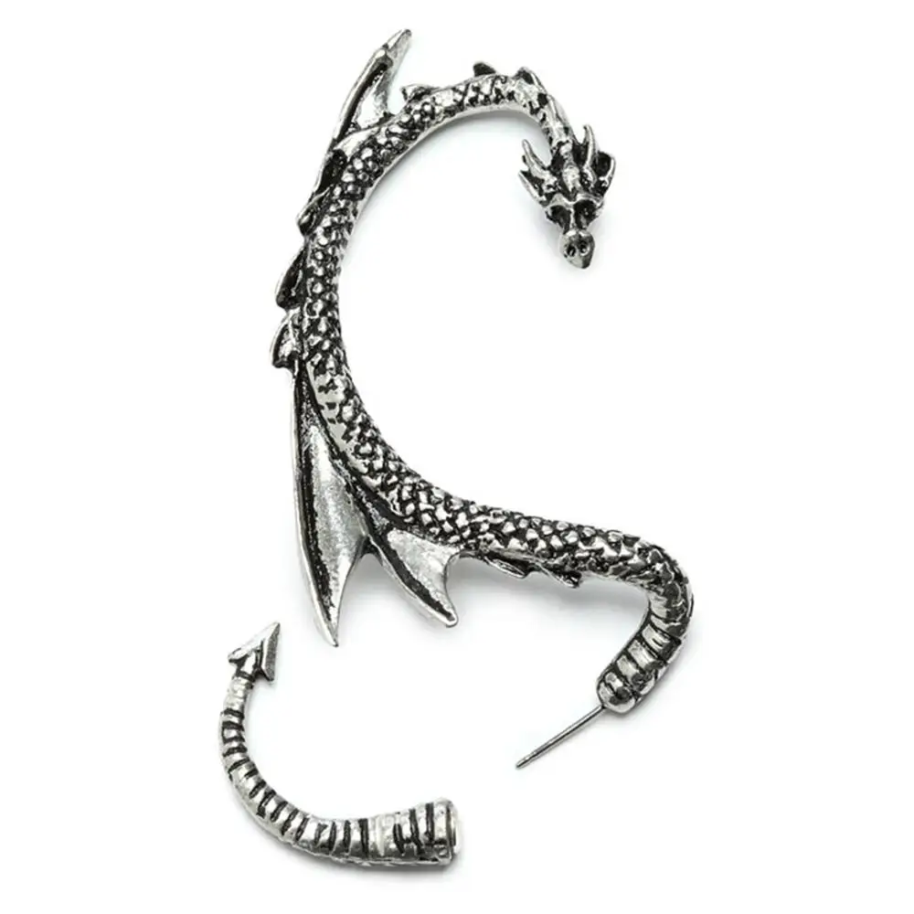 Новые серьги-драконы, серьги-манжеты, серьги-гвоздики на клипсах в стиле панк, готика, модный подарок