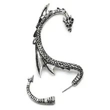 Новые серьги-драконы, серьги-манжеты, серьги-гвоздики на клипсах в стиле панк, готика, модный подарок