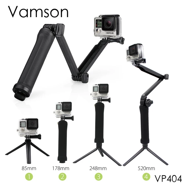 Vamson pour Gopro Accessoires Trépied 3 Voies Manfrotto Mount Extension Bras Trépied pour Gopro Hero 6