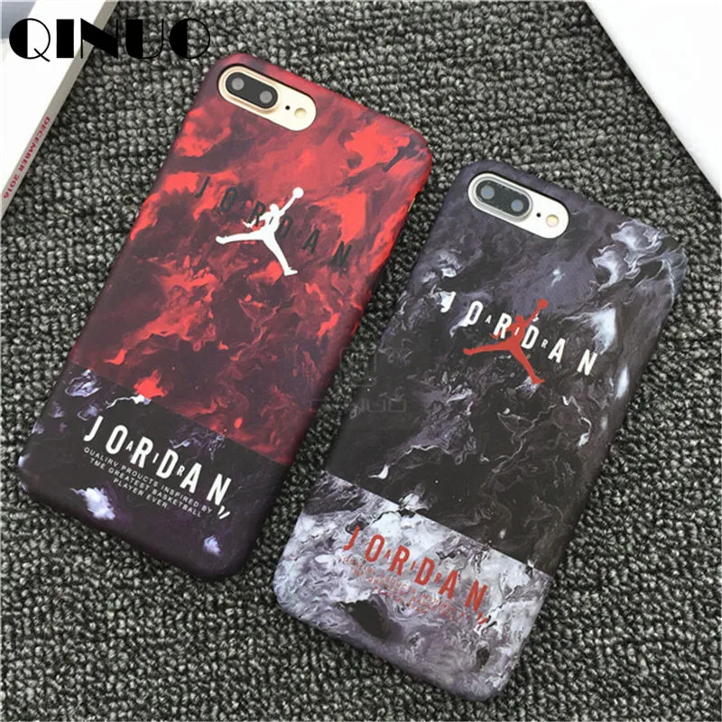 

QINUO Luminous Matte Hard Case For iPhone 7 6 6S 8 Plus NBA Jordan Plastic Back Cover Case For iphone X XS Max XR Cover Coque