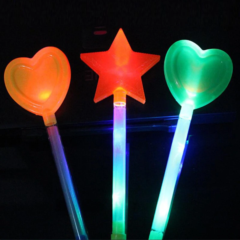 Luminous Toys Led Stick Star Love Heart Projection Glowing Stick Children Princess Light-Up Wands Gift for New Year Christmas  (1)
